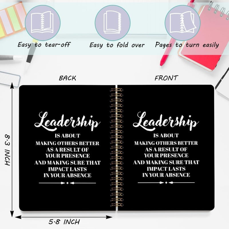 CQM Leadership Spiral Notebook, 160 Pages A5 Lined Wide Ruled Spiral Notebook for Note Taking Meeting, Notebooks & Writing Pads, Leadership Gifts for Boss Manager, Notebooks for Work Office College - Image 2